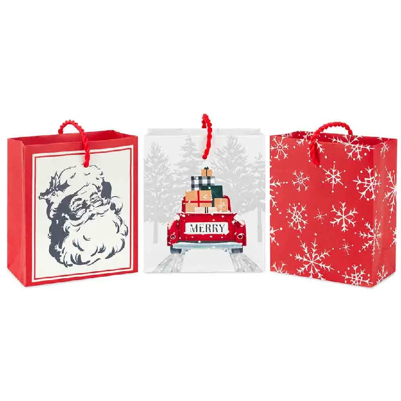 Hallmark : 4.6" Red and White 3-Pack Christmas Gift Card Holder Mini Bags