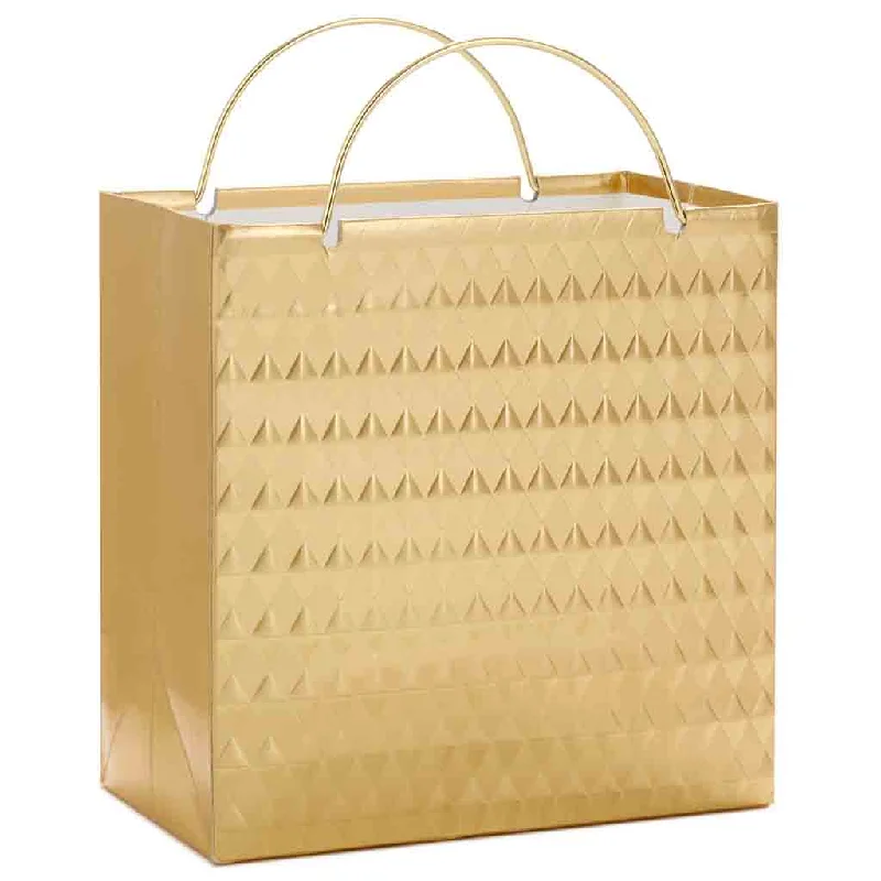 Hallmark : 5.5" Gold Diamonds Small Square Gift Bag