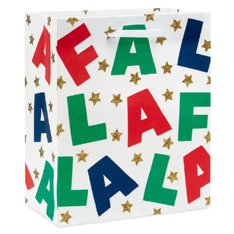 Hallmark : 6.5" Fa La La Lettering Small Christmas Gift Bag