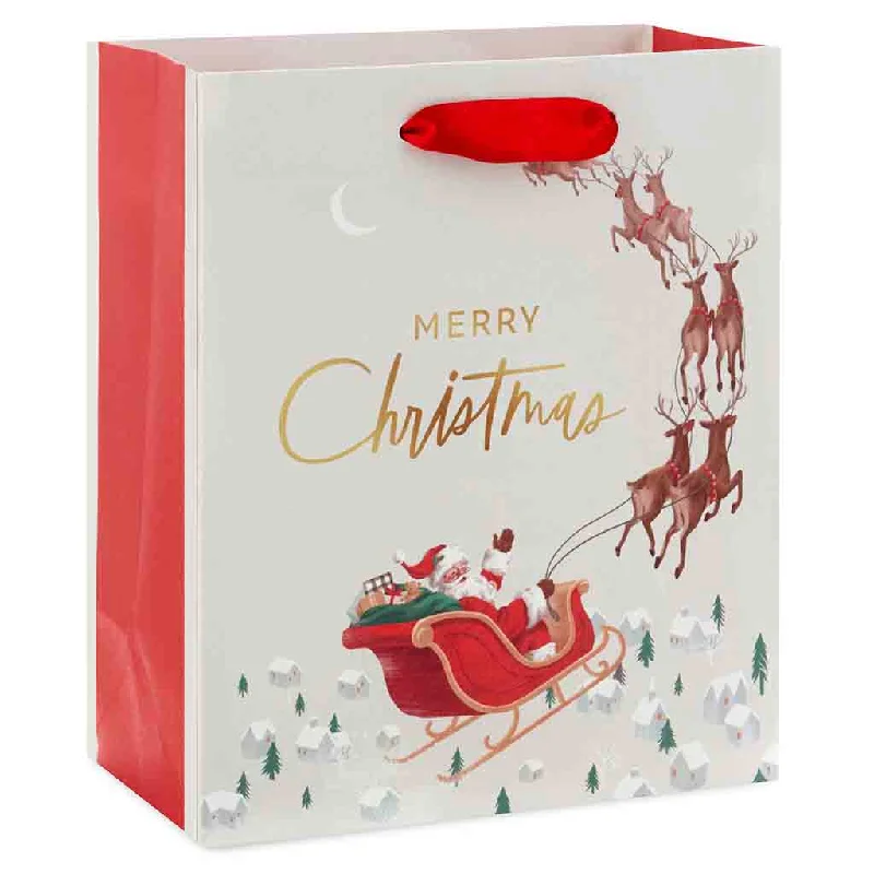 Hallmark : 6.5" Santa in Sleigh Small Christmas Gift Bag