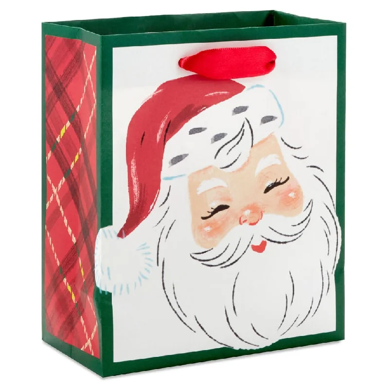 Hallmark : 6.5" Smiling Santa Face Small Christmas Gift Bag