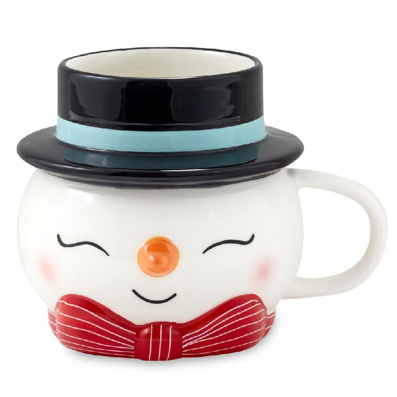 Hallmark : Smiling Snowman Holiday Sculpted Mug, 20.5 oz.