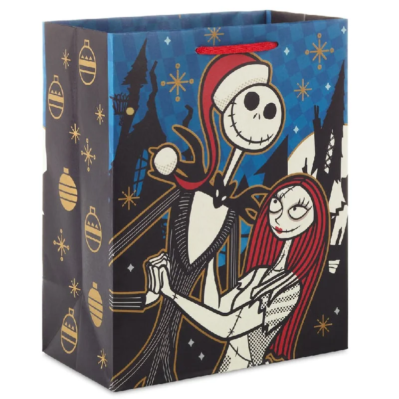 Hallmark : 9.6" Disney Tim Burton's The Nightmare Before Christmas Jack and Sally Medium Gift Bag