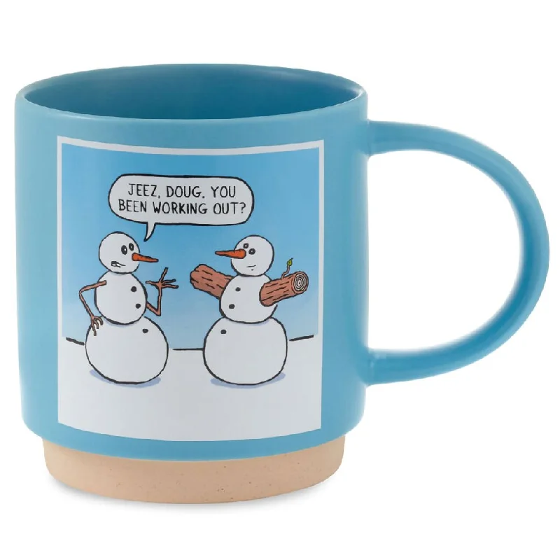 Hallmark : Buff Snowman Funny Holiday Mug, 16 oz.