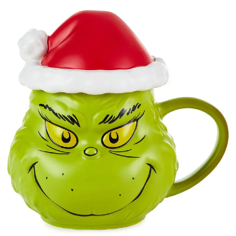 Hallmark : Dr. Seuss's How the Grinch Stole Christmas!™ Grinch Santa Sculpted Mug With Sound, 21 oz.