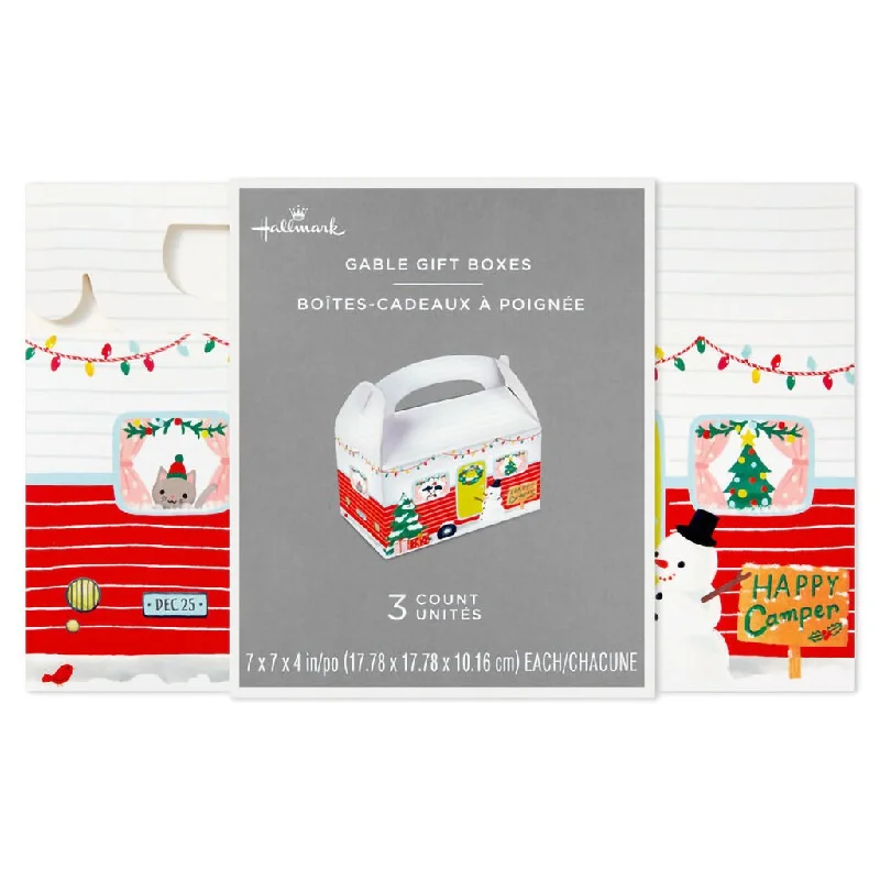 Hallmark : Happy Camper 3-Pack Holiday Gable Gift Box Bundle