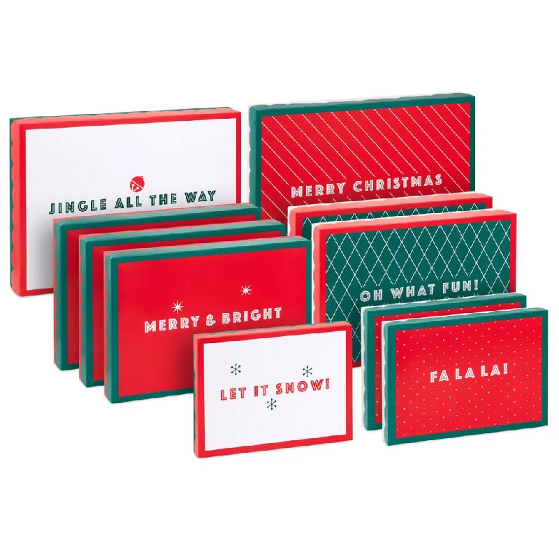 Hallmark : Merry Messages 10-Pack Assortment Christmas Gift Box Bundle