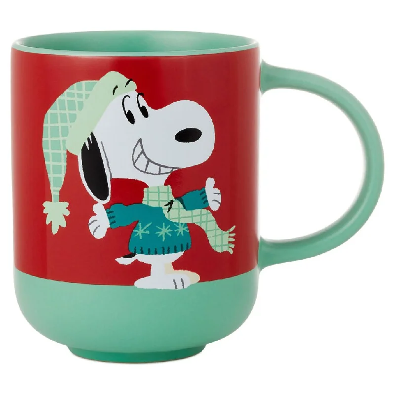 Hallmark : Peanuts® Snoopy Red and Green Christmas Mug, 16 oz.