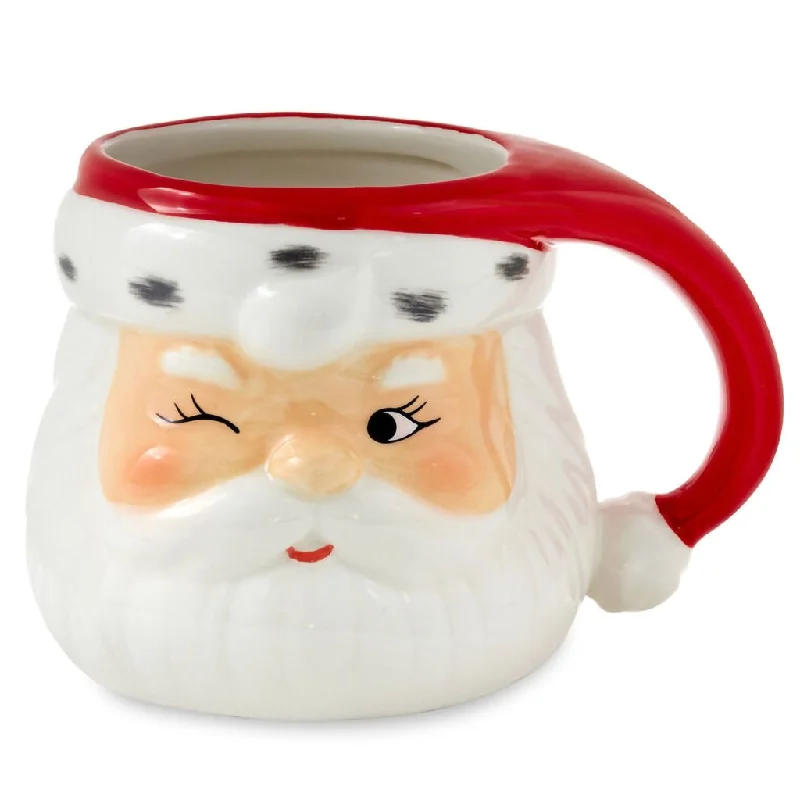 Hallmark : Winking Santa Holiday Sculpted Mug, 23.5 oz.