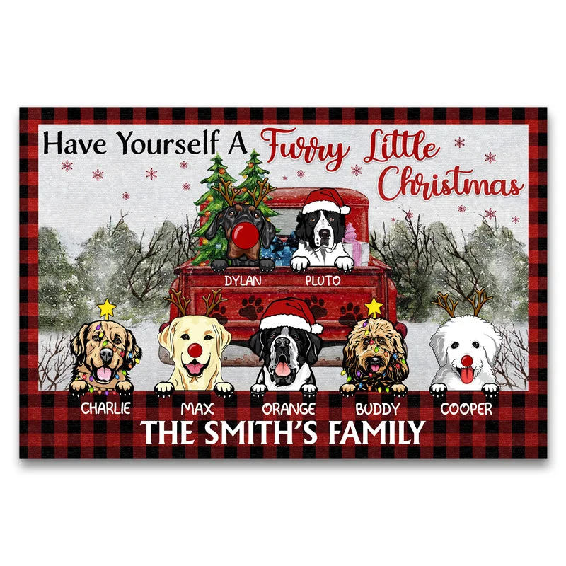 Have Yourself A Furry Little Christmas - Christmas Gift For Dog Lovers - Personalized Custom Doormat