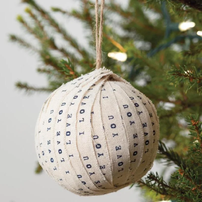 I Love You Fabric Ball Ornament