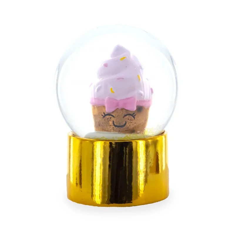 Golden Cupcake Elegance Mini Water Snow Globe