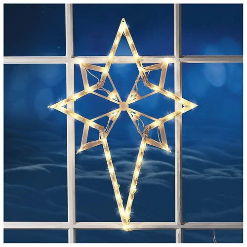 Lighted Star of Bethlehem Window Silhouette