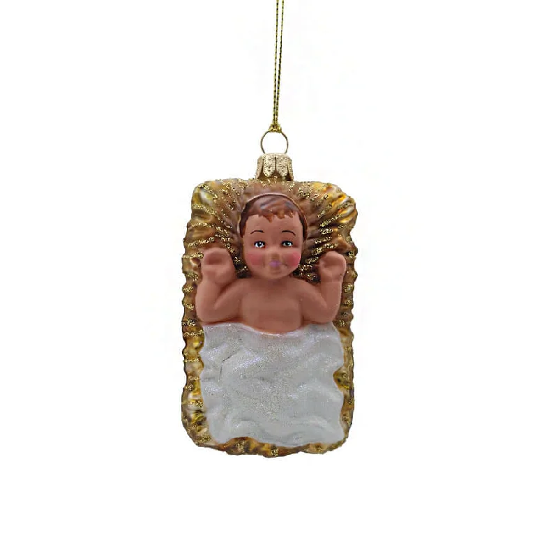 INFANT JESUS - CHRISTMAS TREE DECORATION - GLASS