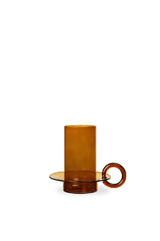 Luce Candle Holder | Amber | Glass | by ferm Living