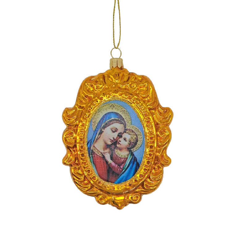 MADONNA WITH CHILD - CHRISTMAS TREE DECORATION - GLASS