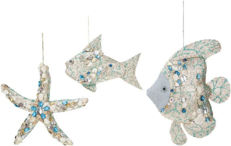 Mark Roberts 11"-15" Jewels Of The Sea Ornaments Assorted Set Of 3