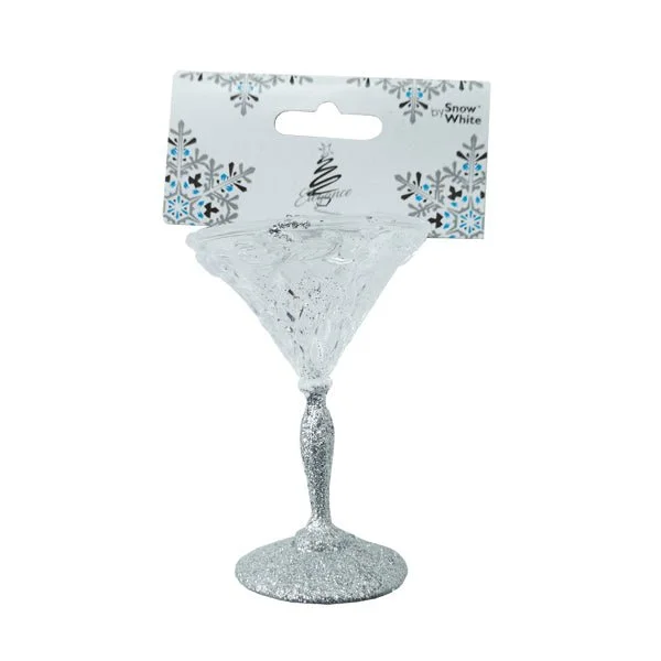 Martini Glass Silver Hanging Decoration