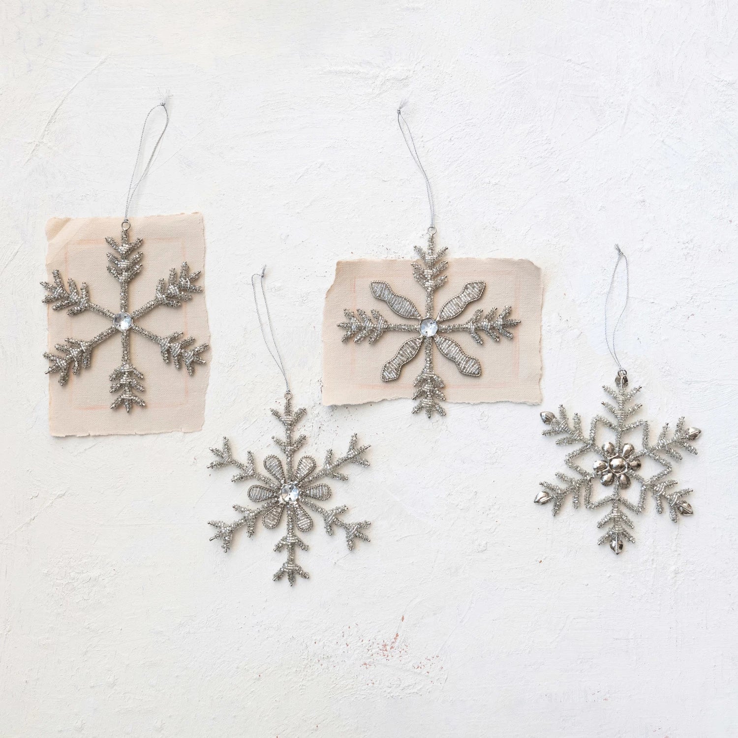 Metal & Glass Bead Snowflake Ornament