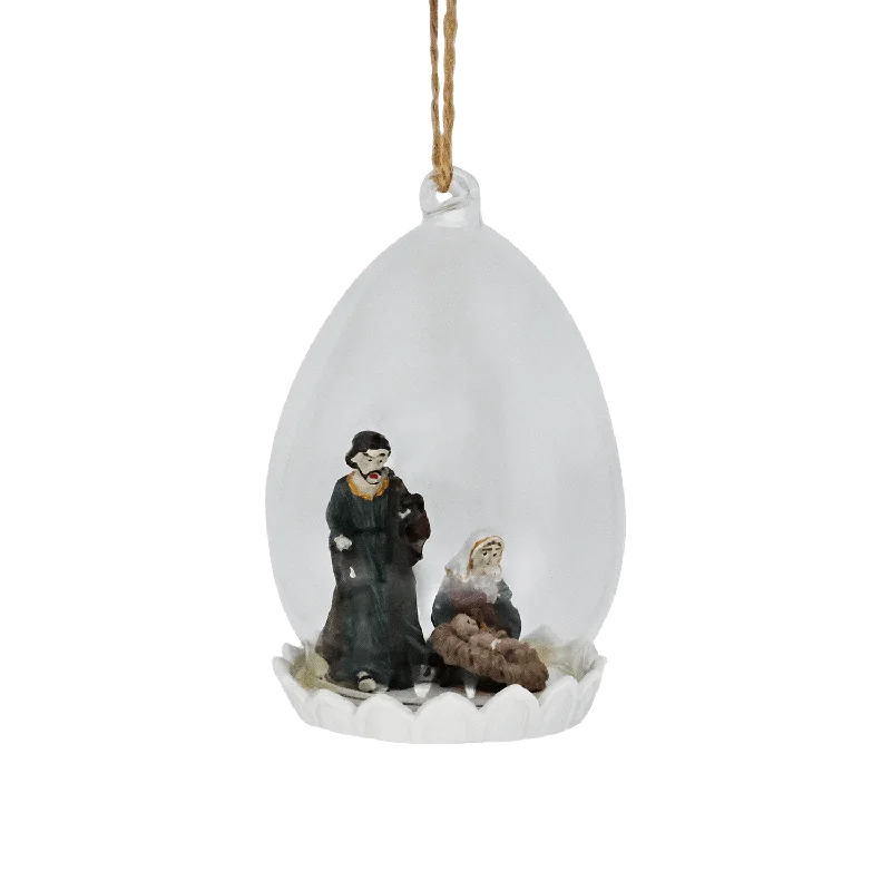 NATIVITY SCENE - CHRISTMAS TREE DECORATION - GLASS