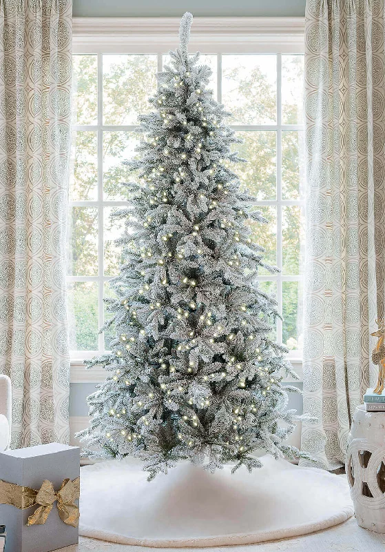 7.5' Queen Flock® Slim Tree with Warm White LED Lights - OPEN BOX - FINAL SALE