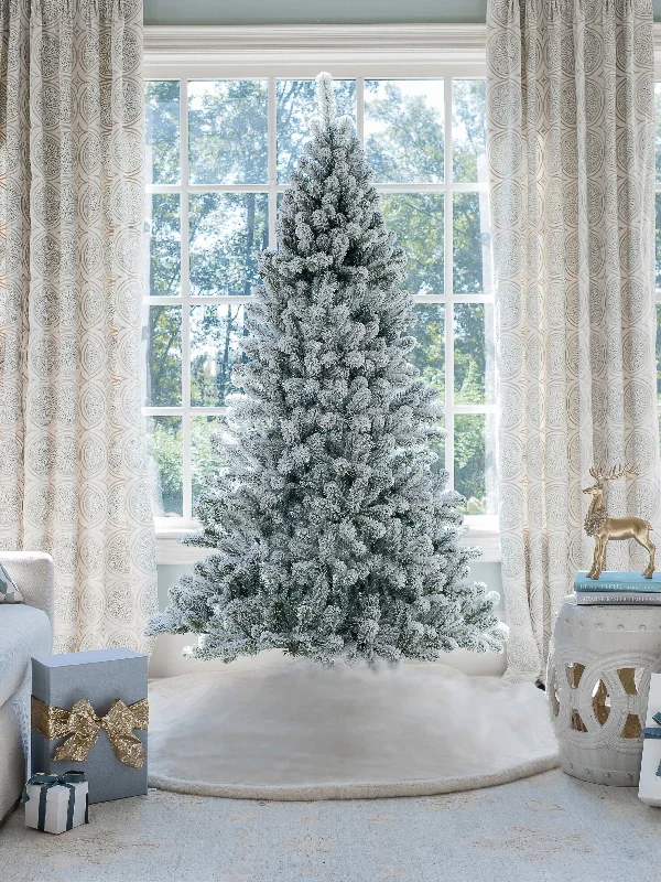 8' Prince Flock® Tree with Warm White LED Lights - OPEN BOX - FINAL SALE