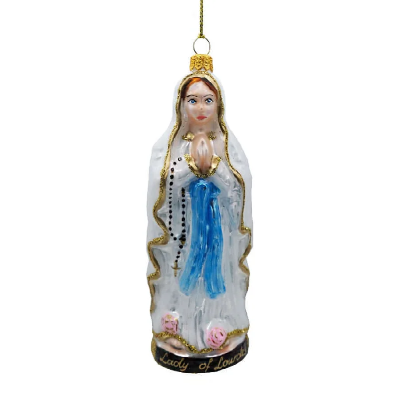 OUR LADY OF LOURDES - CHRISTMAS TREE DECORATION - GLASS