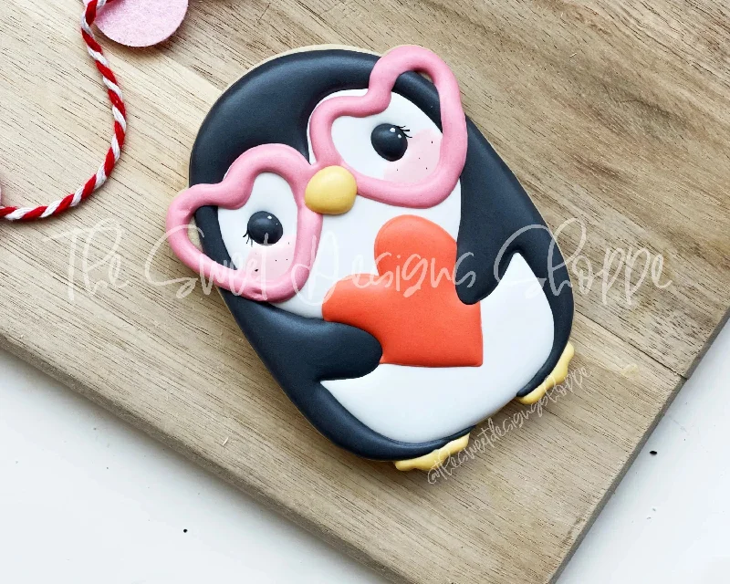 Penguin with Heart Glasses- Cookie Cutter