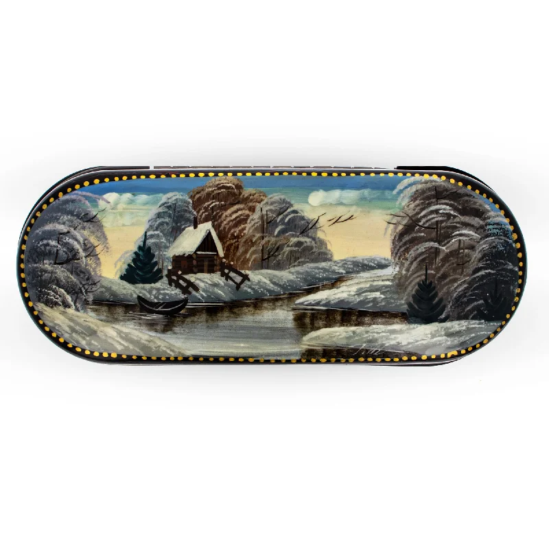 Winter Village Painting Glasses Case Holder