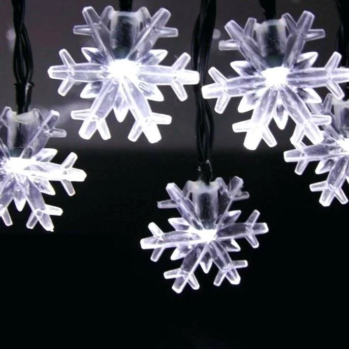 Set of 25 Pure White LED Snowflake M5 Christmas Lights