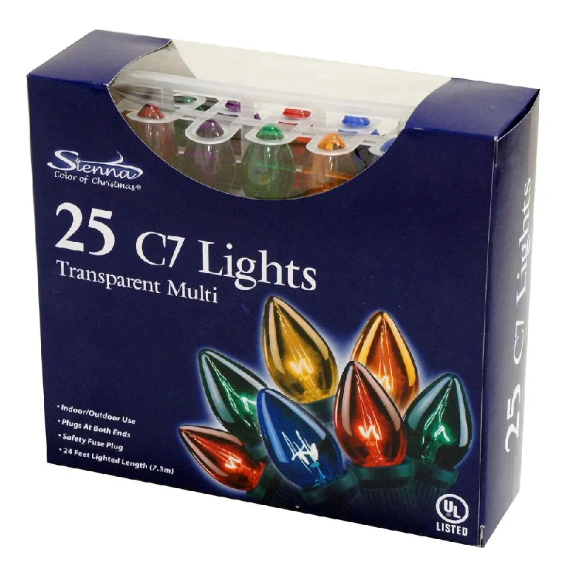 (Multi) Set of 25 Multi-Colored C7 Lights