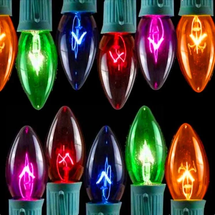 (Multi-Colored) Multi-Colored Transparent C9 Christmas Lights