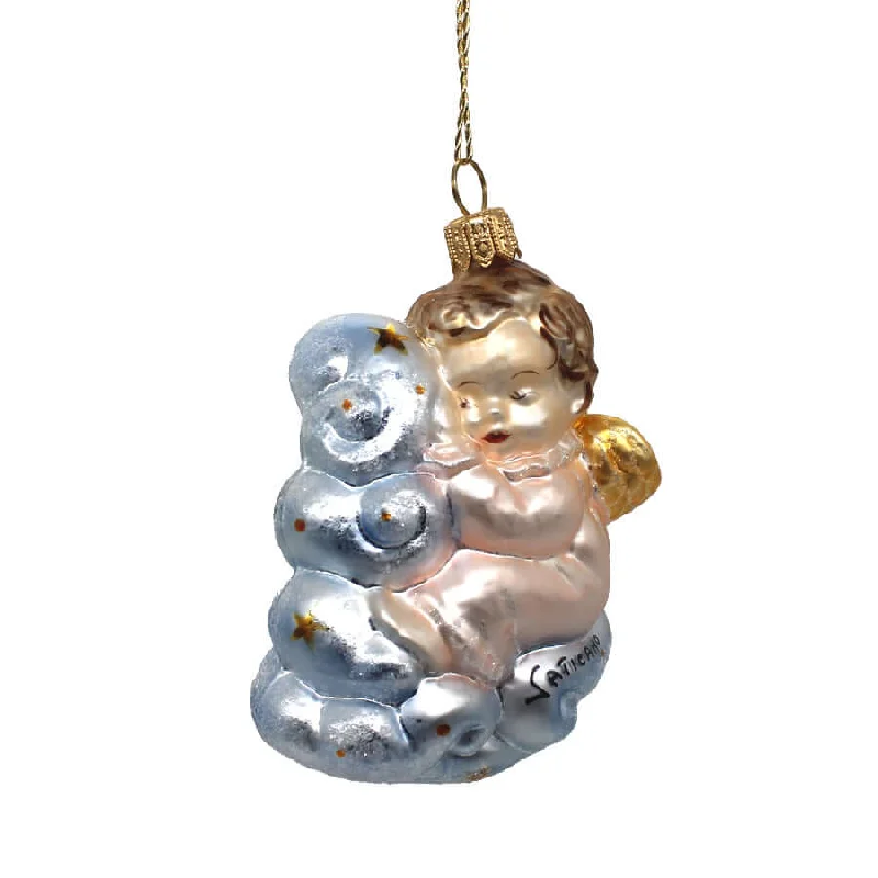 SLEEPING ANGEL - CHRISTMAS BAUBLE - GLASS