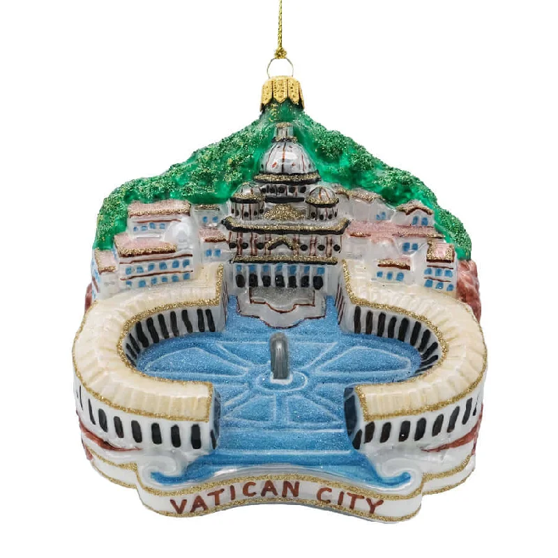 ST PETER'S SQUARE VATICAN - CHRISTMAS TREE DECORATION - GLASS