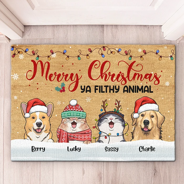 A Furry Little Christmas - Dog & Cat Personalized Custom Decorative Mat -  Christmas Gift For Pet Owners, Pet Lovers