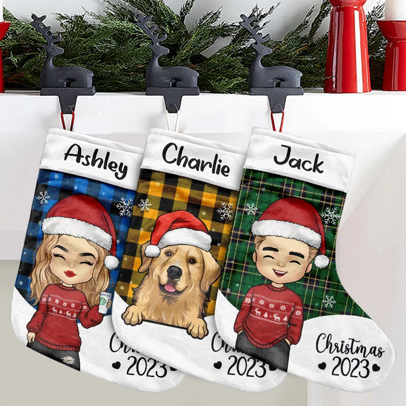 Celebrate The Joy Of Christmas - Family Personalized Custom Christmas Stocking - Christmas Gift For Family Members, Pet Owners, Pet Lovers