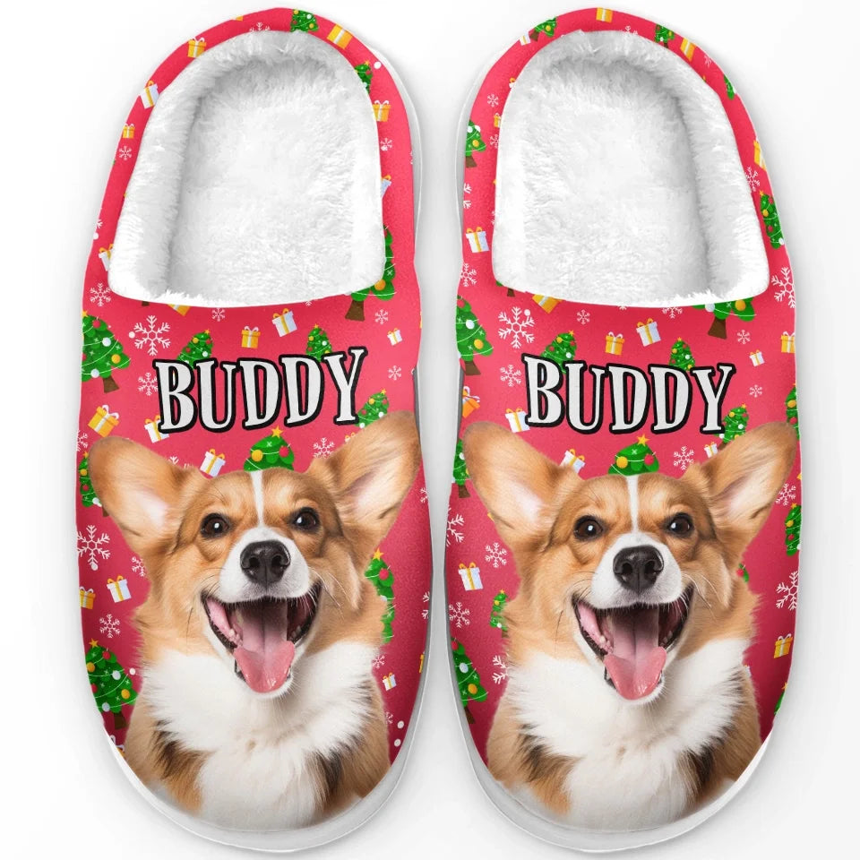 Custom Photo Cozy Feet And Happy Hearts Make The Best Memories Together - Dog & Cat Personalized Custom Fluffy Slippers - Christmas Gift For Pet Owners, Pet Lovers