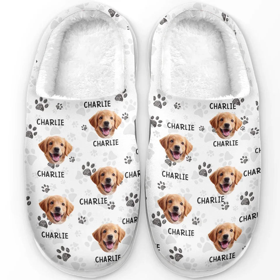 Custom Photo Every Wag Brings Joy To My Heart - Dog & Cat Personalized Custom Fluffy Slippers - Christmas Gift For Pet Owners, Pet Lovers