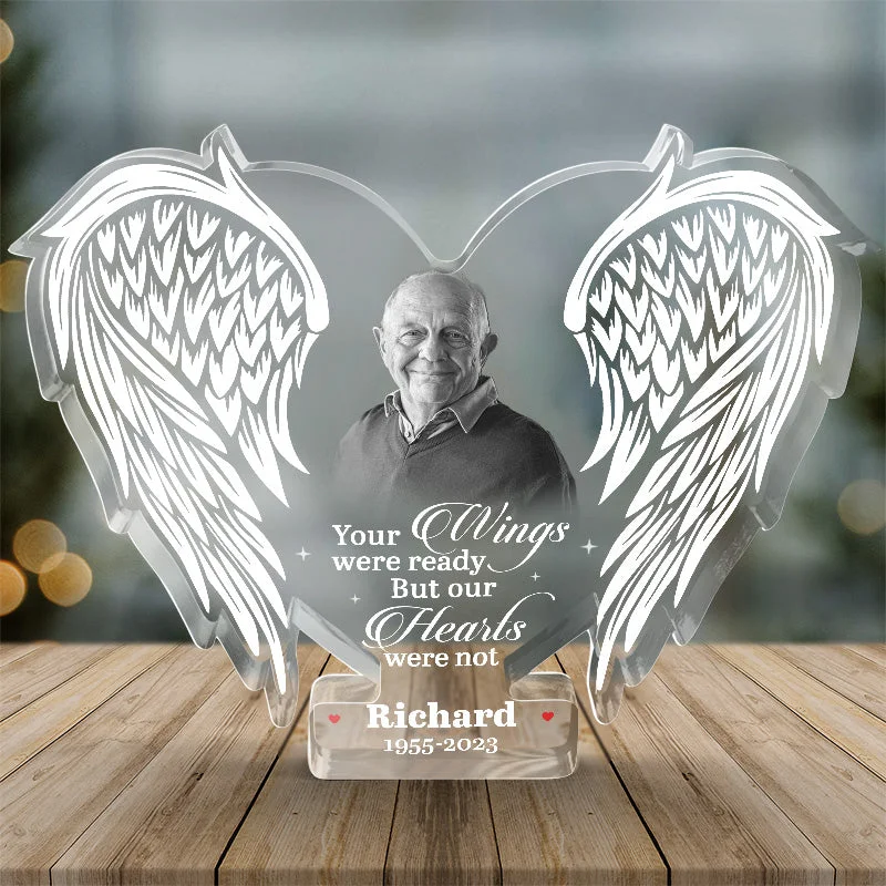 Custom Photo Forever In Our Hearts - Memorial Personalized Custom Shaped Acrylic Plaque - Christmas Gift, Sympathy Gift For Family Members