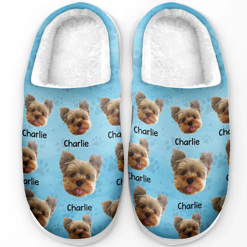 Custom Photo May Your Days Be Snuggly And Bright - Dog & Cat Personalized Custom Fluffy Slippers - Gift For Pet Owners, Pet Lovers