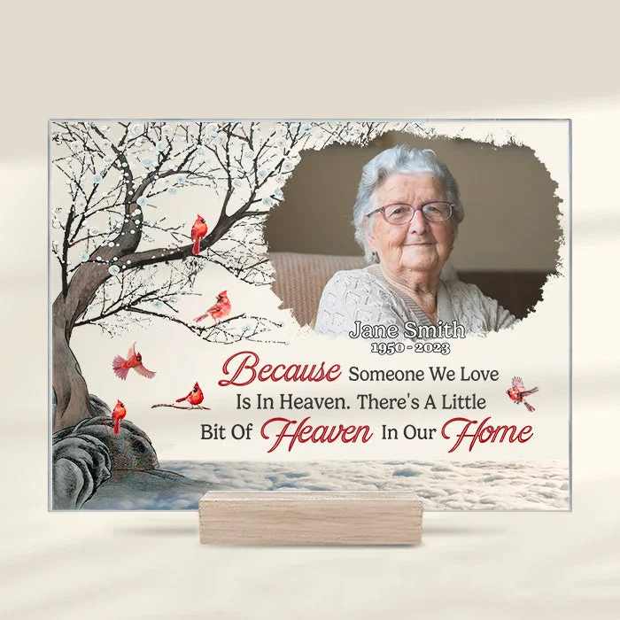 Custom Photo Someone We Love Is In Heaven - Memorial Personalized Custom Acrylic Plaque - Christmas Gift, Sympathy Gift For Family Members