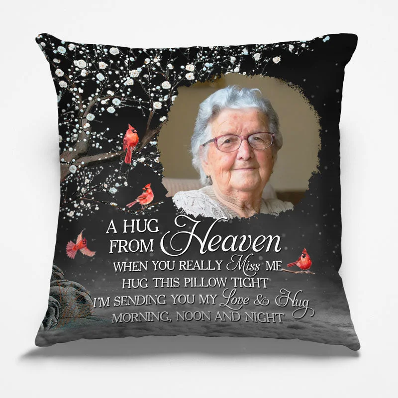 Custom Photo When You Miss Me I'm Always With You - Memorial Personalized Custom Pillow - Christmas Gift, Sympathy Gift For Family Members