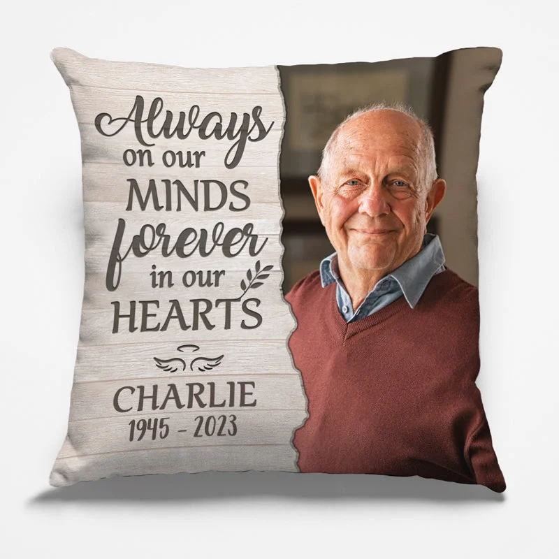 Custom Photo When You Miss Me I'm Here - Memorial Personalized Custom Pillow - Christmas Gift, Sympathy Gift For Family Members