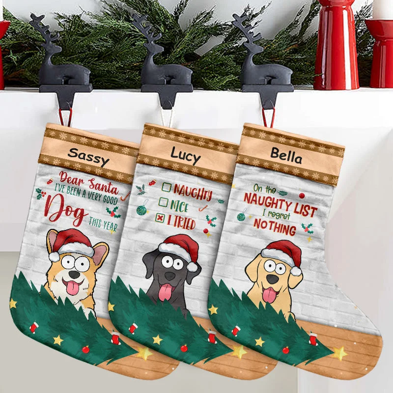 Dear Santa, I've Been A Very Good Dog This Year - Dog Personalized Custom Christmas Stocking - Christmas Gift For Pet Owners, Pet Lovers