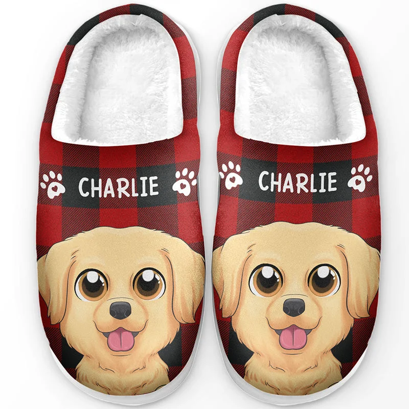 Happiness Starts With A Wet Nose - Dog & Cat Personalized Custom Fluffy Slippers - Gift For Pet Owners, Pet Lovers