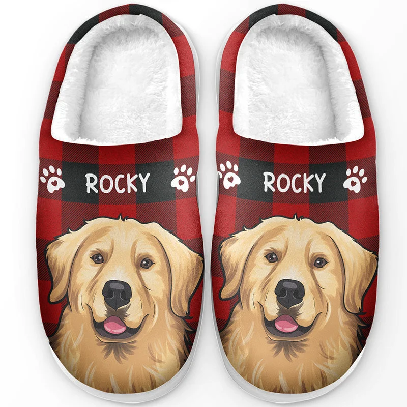 Love Walks On Four Paws - Dog & Cat Personalized Custom Fluffy Slippers - Gift For Pet Owners, Pet Lovers