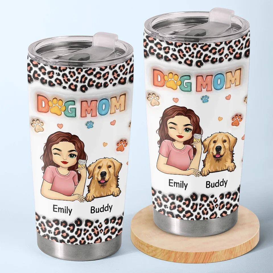 The Best Therapist Has Fur And Four Legs - Dog & Cat Personalized Custom 3D Inflated Effect Printed Tumbler - Christmas Gift For Pet Owners, Pet Lovers