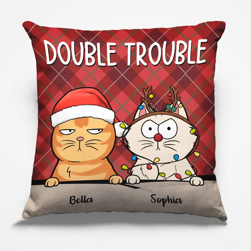 Trouble Makers - Dog & Cat Personalized Custom Pillow - Christmas Gift For Pet Owners, Pet Lovers