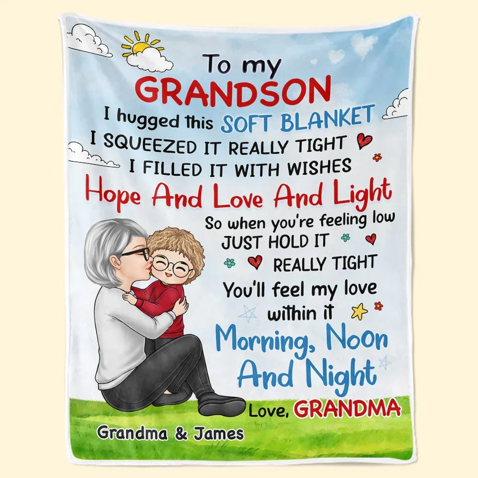 You'll Feel My Love Within It - Family Personalized Custom Blanket - Christmas Gift For Grandma, Grandkid